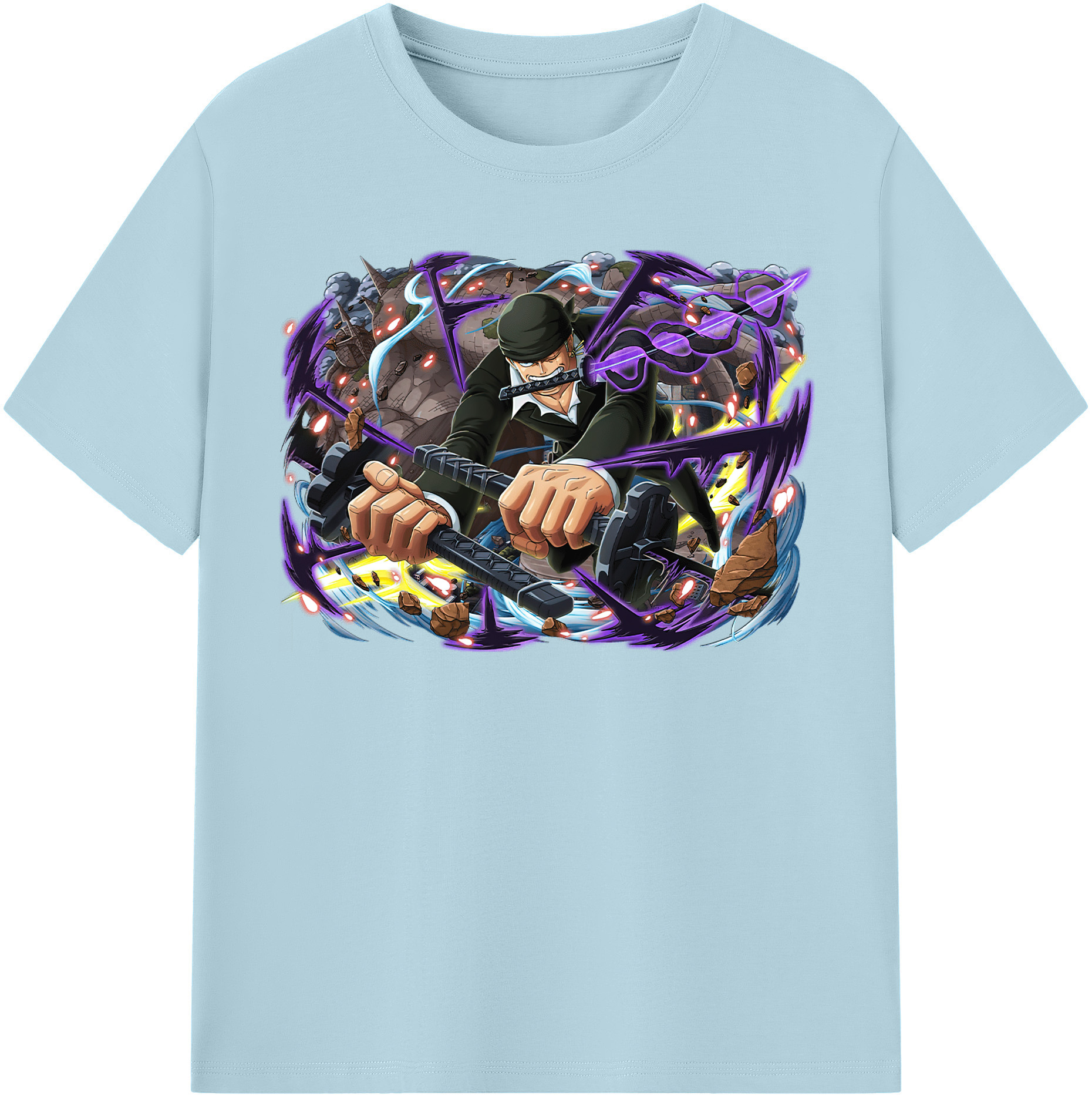 ワンピース ロロノア・ゾロ ONE PIECE Roronoa Zoro 綿100％半袖Tシャツ（フロントプリント）